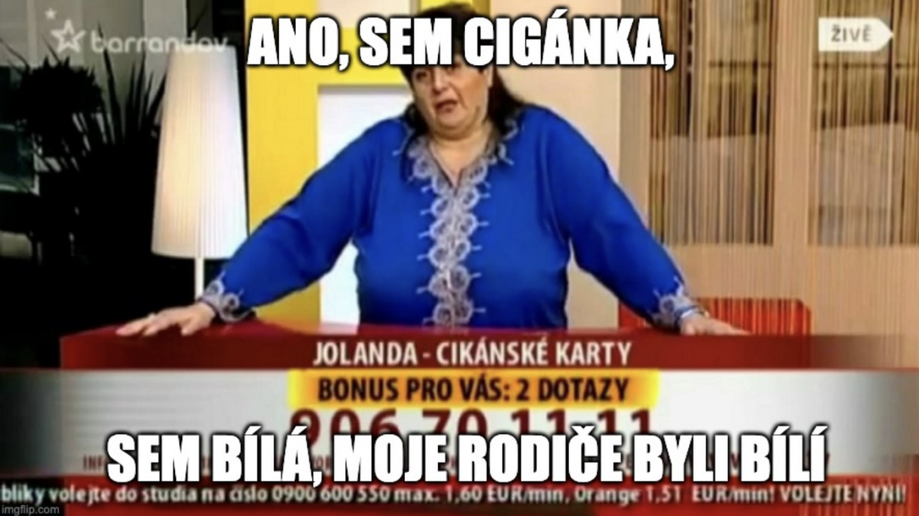 Sem bílá, moje rodiče byli bílí